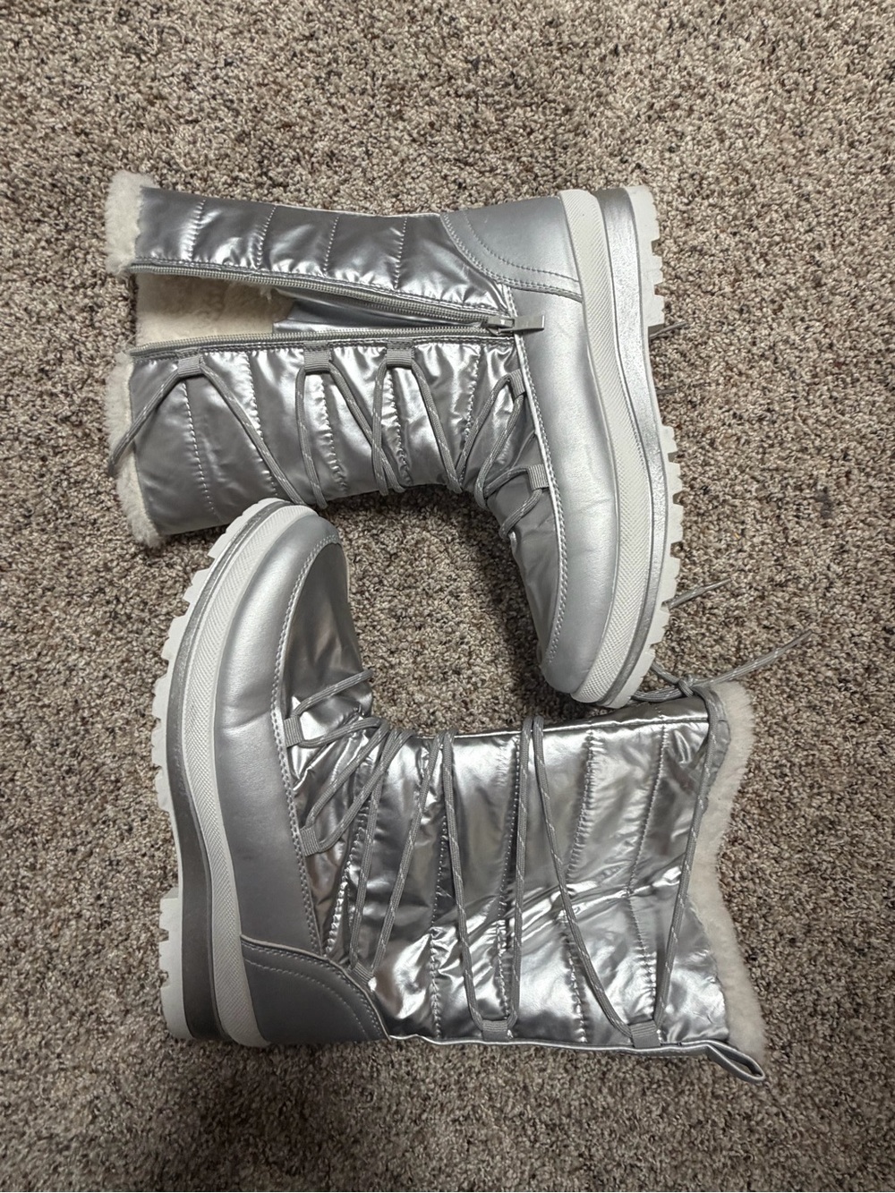 Silver Women's Insulated Winter Boots
